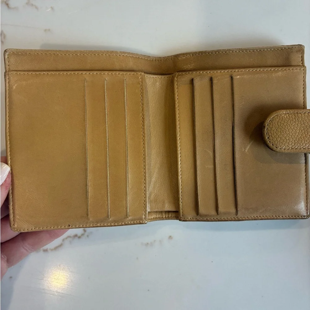 Chanel Beige Caviar Compact Wallet